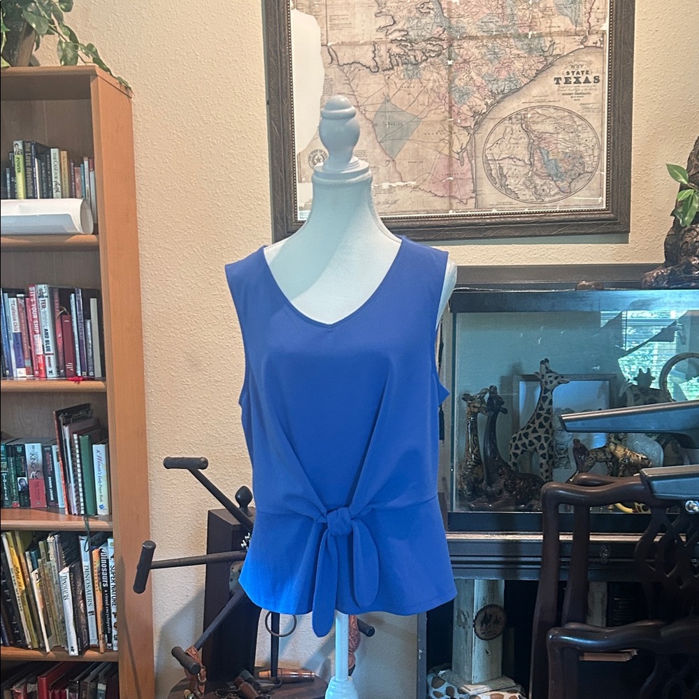 Talbots Cobalt Blue Sleeveless Tie-Front Top